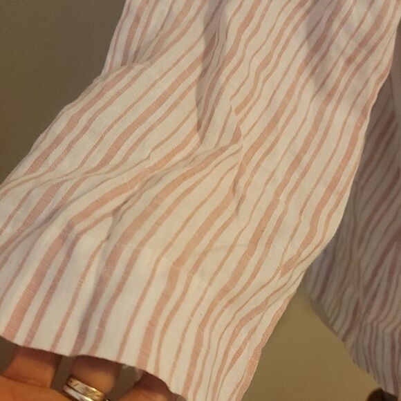 Rachel Zoe stripped. Linen peasant boho top size - Picture 2 of 10